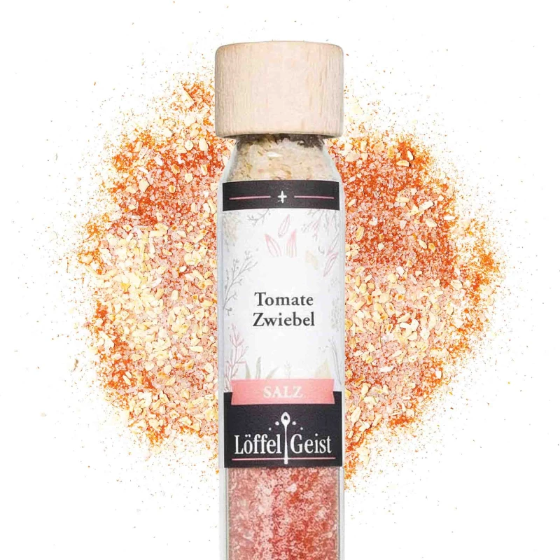 Tomate Zwiebel Salz im Reagenzglas